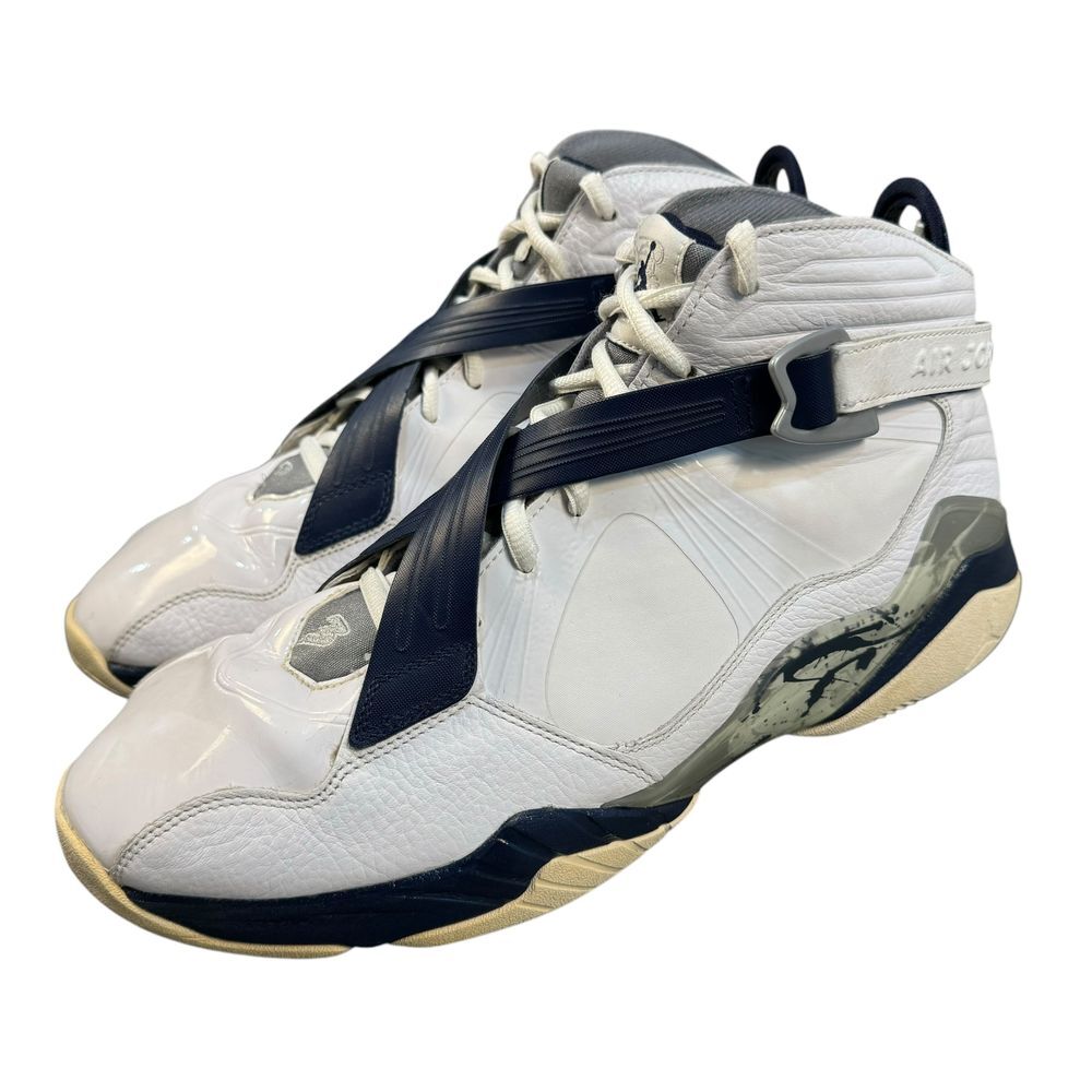 Nike Air Jordan 8 Retro Men's 13 Georgetown 2011 White Midnight Navy Basketball